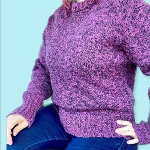 Woolrich pink purple black marbled sweater size medium